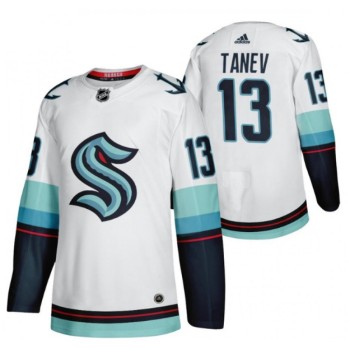 Men's Seattle Kraken #13 Brandon Tanev White Stitched Jersey