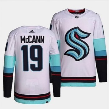 Men's Seattle Kraken #19 Jared McCann White Stitched Hockey Jersey