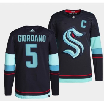 Men's Seattle Kraken 5 Mark Giordano Navy Stitched Jersey Men's Seattle Kraken 5 Mark Giordano Navy Stitched Jersey