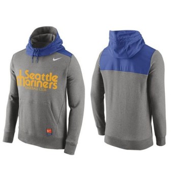 Men's Seattle Mariners Gray Cooperstown Collection Hybrid Pullover Hoodie