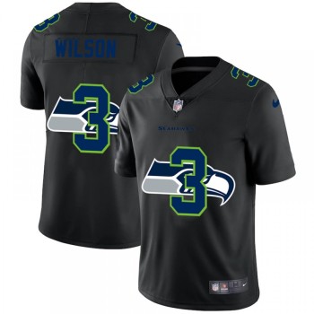Men's Seattle Seahawks #3 Russell Wilson 2020 Black Shadow Logo Limited Stitched Jersey Men's Seattle Seahawks #3 Russell Wilson 2020 Black Shadow Logo Limited Stitched Jersey