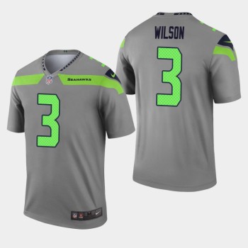 Men's Seattle Seahawks #3 Russell Wilson Gray Inverted Legend Jersey Men's Seattle Seahawks #3 Russell Wilson Gray Inverted Legend Jersey