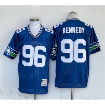 Men's Seattle Seahawks #96 Cortez Kennedy Blue Throwback Stitched Football Jersey Men's Seattle Seahawks #96 Cortez Kennedy Blue Throwback Stitched Football Jersey