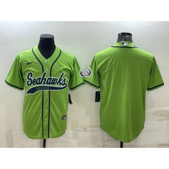 Men's Seattle Seahawks Blank Green With Patch Cool Base Stitched Baseball Jersey Men's Seattle Seahawks Blank Green With Patch Cool Base Stitched Baseball Jersey