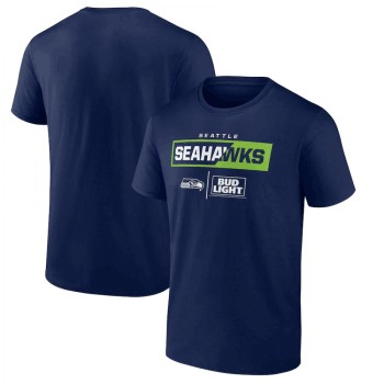 Men's Seattle Seahawks Navy x Bud Light T-Shirt Men's Seattle Seahawks Navy x Bud Light T-Shirt