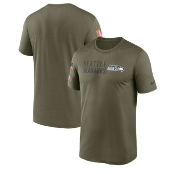 Men's Seattle Seahawks Olive 2022 Salute to Service Legend Team T-Shirt