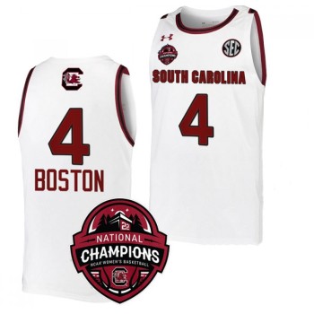 Men's South Carolina Fighting Gamecocks #4 Aliyah Boston White Stitched Jersey Men's South Carolina Fighting Gamecocks #4 Aliyah Boston White Stitched Jersey