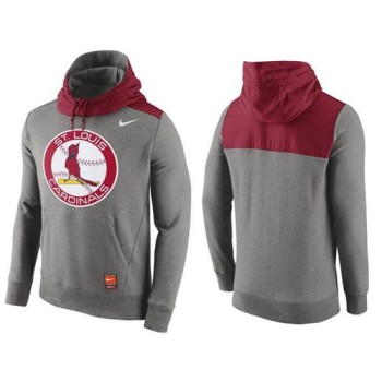 Men's St.Louis Cardinals Gray Cooperstown Collection Hybrid Pullover Hoodie_1 Men's St.Louis Cardinals Gray Cooperstown Collection Hybrid Pullover Hoodie_1