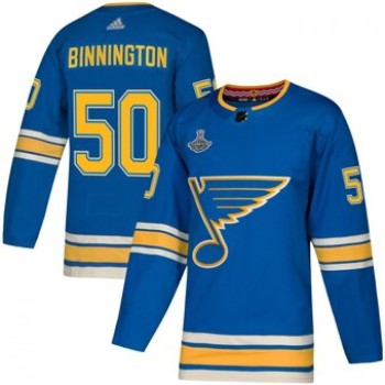 Men's St. Louis Blues #50 Jordan Binnington Blue 2019 Stanley Cup Champions Stitched NHL Jersey Men's St. Louis Blues #50 Jordan Binnington Blue 2019 Stanley Cup Champions Stitched NHL Jersey
