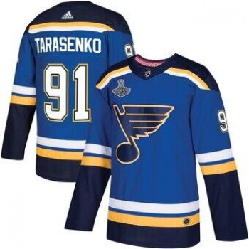 Men's St. Louis Blues #91 Vladimir Tarasenko Blue 2019 Stanley Cup Champions Stitched NHL Jersey Men's St. Louis Blues #91 Vladimir Tarasenko Blue 2019 Stanley Cup Champions Stitched NHL Jersey