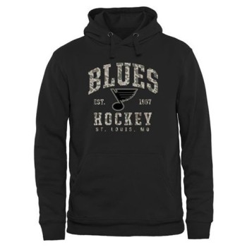 Men's St. Louis Blues Black Camo Stack Pullover Hoodie
