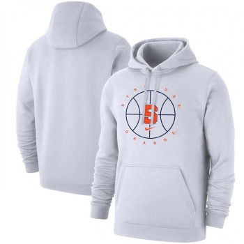 Men's Syracuse Orange White Basketball Icon Club Fleece Pullover Hoodie Men's Syracuse Orange White Basketball Icon Club Fleece Pullover Hoodie