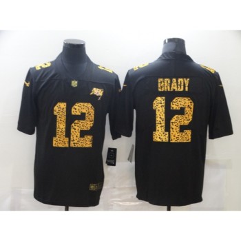 Men's Tampa Bay Buccaneers #12 Tom Brady 2020 Black Leopard Print Fashion Limited Stitched Jersey Men's Tampa Bay Buccaneers #12 Tom Brady 2020 Black Leopard Print Fashion Limited Stitched Jersey