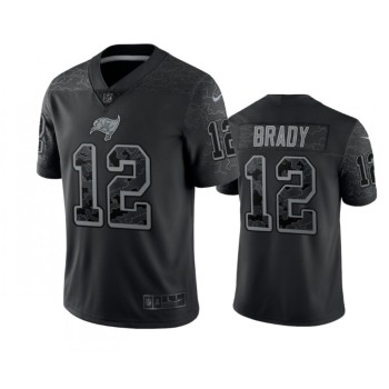 Men's Tampa Bay Buccaneers #12 Tom Brady Black Reflective Limited Stitched Jersey Men's Tampa Bay Buccaneers #12 Tom Brady Black Reflective Limited Stitched Jersey