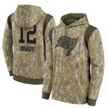 Men's Tampa Bay Buccaneers #12 Tom Brady Camo 2021 Salute To Service Therma Performance Pullover Hoodie Men's Tampa Bay Buccaneers #12 Tom Brady Camo 2021 Salute To Service Therma Performance Pullover Hoodie