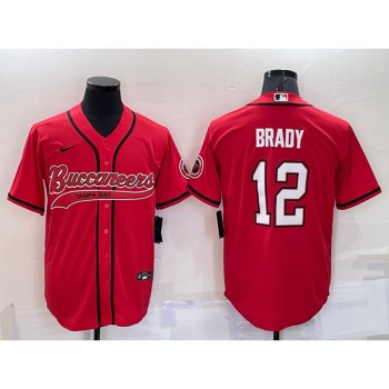 Men's Tampa Bay Buccaneers #12 Tom Brady Red Cool Base Stitched Baseball Jersey Men's Tampa Bay Buccaneers #12 Tom Brady Red Cool Base Stitched Baseball Jersey