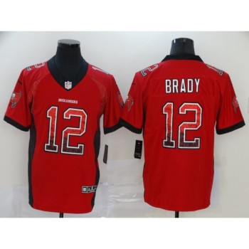 Men's Tampa Bay Buccaneers #12 Tom Brady Red Drift Fashion Color Rush Stitched Jersey