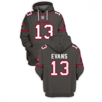 Men's Tampa Bay Buccaneers #13 Mike Evans 2021 Grey Pullover Hoodie Men's Tampa Bay Buccaneers #13 Mike Evans 2021 Grey Pullover Hoodie