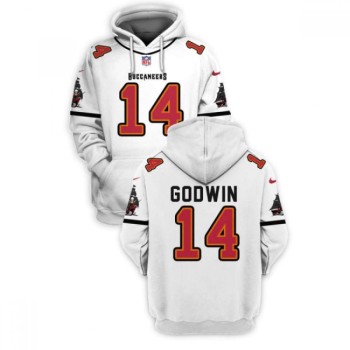 Men's Tampa Bay Buccaneers #14 Chris Godwin 2021 White Pullover Hoodie Men's Tampa Bay Buccaneers #14 Chris Godwin 2021 White Pullover Hoodie