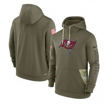 Men's Tampa Bay Buccaneers 2022 Olive Salute to Service Therma Performance Pullover Hoodie Men's Tampa Bay Buccaneers 2022 Olive Salute to Service Therma Performance Pullover Hoodie