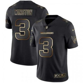 Men's Tampa Bay Buccaneers #3 Jameis Winston 2019 Black Gold Edition Stitched NFL Jersey Men's Tampa Bay Buccaneers #3 Jameis Winston 2019 Black Gold Edition Stitched NFL Jersey