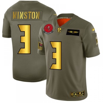 Men's Tampa Bay Buccaneers #3 Jameis Winston 2019 Olive/Gold Salute To Service Limited Stitched NFL Jersey Men's Tampa Bay Buccaneers #3 Jameis Winston 2019 Olive/Gold Salute To Service Limited Stitched NFL Jersey