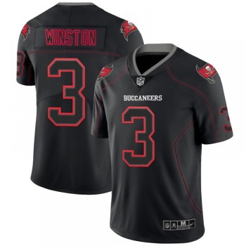 Men's Tampa Bay Buccaneers #3 Jameis Winston Black 2018 Lights Out Color Rush NFL Limited Stitched Jersey Men's Tampa Bay Buccaneers #3 Jameis Winston Black 2018 Lights Out Color Rush NFL Limited Stitched Jersey