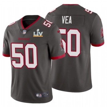 Men's Tampa Bay Buccaneers #50 Vita Vea Grey 2021 Super Bowl LV Limited Stitched Jersey Men's Tampa Bay Buccaneers #50 Vita Vea Grey 2021 Super Bowl LV Limited Stitched Jersey