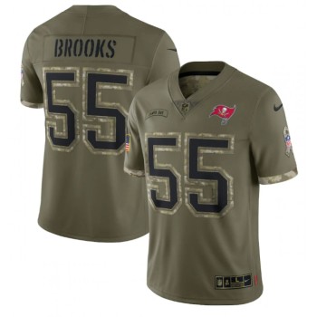 Men's Tampa Bay Buccaneers #55 Derrick Brooks Olive 2022 Salute To Service Limited Stitched Jersey Men's Tampa Bay Buccaneers #55 Derrick Brooks Olive 2022 Salute To Service Limited Stitched Jersey