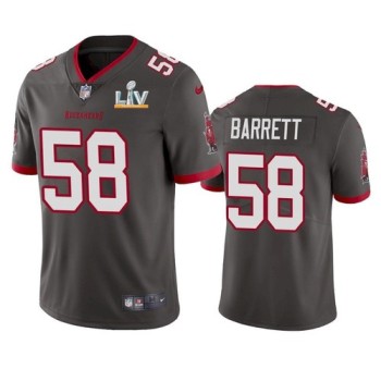 Men's Tampa Bay Buccaneers #58 Shaquil Barrett Grey 2021 Super Bowl LV Limited Stitched Jersey Men's Tampa Bay Buccaneers #58 Shaquil Barrett Grey 2021 Super Bowl LV Limited Stitched Jersey