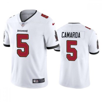 Men's Tampa Bay Buccaneers #5 Jake Camarda White Vapor Untouchable Limited Stitched Jersey Men's Tampa Bay Buccaneers #5 Jake Camarda White Vapor Untouchable Limited Stitched Jersey