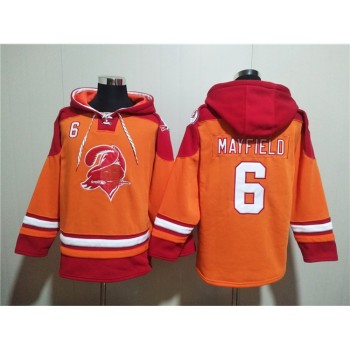 Men's Tampa Bay Buccaneers #6 Baker Mayfield Orange/Red Ageless Must-Have Lace-Up Pullover Hoodie Men's Tampa Bay Buccaneers #6 Baker Mayfield Orange/Red Ageless Must-Have Lace-Up Pullover Hoodie