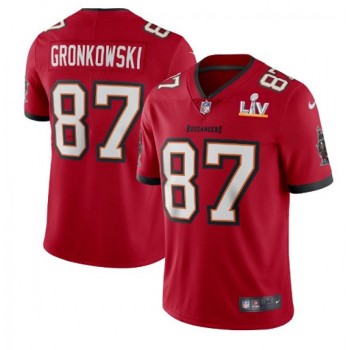 Men's Tampa Bay Buccaneers #87 Rob Gronkowski Red 2021 Super Bowl LV Limited Stitched Jersey Men's Tampa Bay Buccaneers #87 Rob Gronkowski Red 2021 Super Bowl LV Limited Stitched Jersey