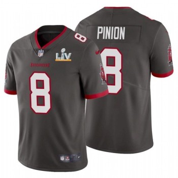 Men's Tampa Bay Buccaneers #8 Bradley Pinion Grey 2021 Super Bowl LV Limited Stitched Jersey Men's Tampa Bay Buccaneers #8 Bradley Pinion Grey 2021 Super Bowl LV Limited Stitched Jersey