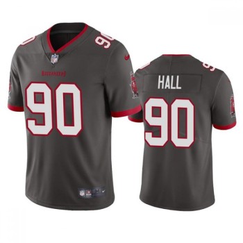 Men's Tampa Bay Buccaneers #90 Logan Hall Grey Vapor Untouchable Limited Stitched Jersey Men's Tampa Bay Buccaneers #90 Logan Hall Grey Vapor Untouchable Limited Stitched Jersey