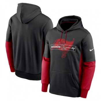Men's Tampa Bay Buccaneers Black Color Block Fleece Performance Pullover Hoodie Men's Tampa Bay Buccaneers Black Color Block Fleece Performance Pullover Hoodie