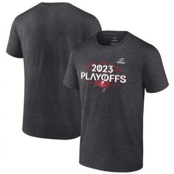 Men's Tampa Bay Buccaneers Heather Charcoal 2023 NFL Playoffs T-Shirt Men's Tampa Bay Buccaneers Heather Charcoal 2023 NFL Playoffs T-Shirt