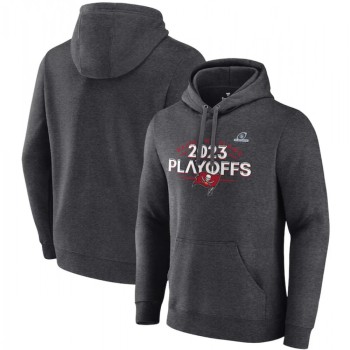 Men's Tampa Bay Buccaneers Heather Charcoal 2023 Playoffs Fleece Pullover Hoodie Men's Tampa Bay Buccaneers Heather Charcoal 2023 Playoffs Fleece Pullover Hoodie