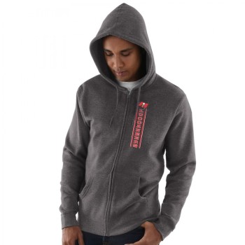 Men's Tampa Bay Buccaneers Heathered Charcoal Hook and Ladder Full-Zip NFL Hoodie Men's Tampa Bay Buccaneers Heathered Charcoal Hook and Ladder Full-Zip NFL Hoodie