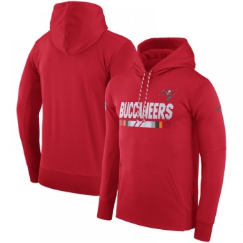 Men's Tampa Bay Buccaneers Red Sideline Team Name Performance Pullover Hoodie