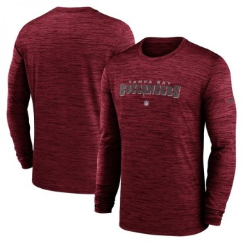 Men's Tampa Bay Buccaneers Red Sideline Team Velocity Performance Long Sleeve T-Shirt Men's Tampa Bay Buccaneers Red Sideline Team Velocity Performance Long Sleeve T-Shirt
