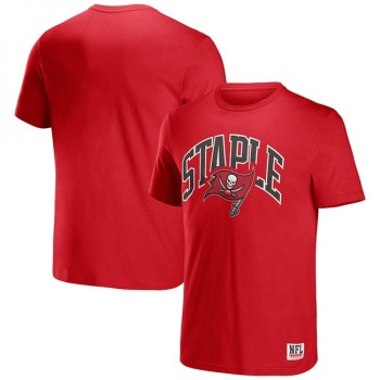 Men's Tampa Bay Buccaneers x Staple Red Logo Lockup T-Shirt Men's Tampa Bay Buccaneers x Staple Red Logo Lockup T-Shirt