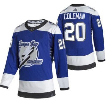 Men's Tampa Bay Lightning #20 Blake Coleman 2021 Blue Reverse Retro Stitched Jersey Men's Tampa Bay Lightning #20 Blake Coleman 2021 Blue Reverse Retro Stitched Jersey
