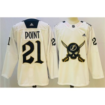 Men's Tampa Bay Lightning #21 Brayden Point White Stitched Jersey Men's Tampa Bay Lightning #21 Brayden Point White Stitched Jersey