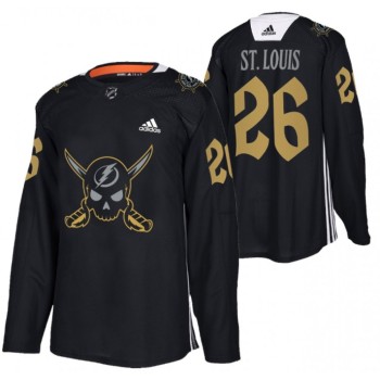 Men's Tampa Bay Lightning #26 Martin St. Louis Black Gasparilla inspired Pirate-themed Warmup Stitched Jersey Men's Tampa Bay Lightning #26 Martin St. Louis Black Gasparilla inspired Pirate-themed Warmup Stitched Jersey
