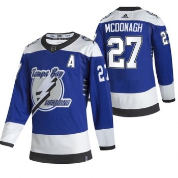 Men's Tampa Bay Lightning #27 Ryan McDonagh 2021 Blue Reverse Retro Stitched Jersey Men's Tampa Bay Lightning #27 Ryan McDonagh 2021 Blue Reverse Retro Stitched Jersey