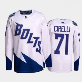Men's Tampa Bay Lightning #71 Anthony Cirelli 2022 White Stadium Series Breakaway Stitched Jersey Men's Tampa Bay Lightning #71 Anthony Cirelli 2022 White Stadium Series Breakaway Stitched Jersey
