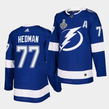 Men's Tampa Bay Lightning #77 Victor Hedman 2020 Blue Stanley Cup Finals Stitched Jersey Men's Tampa Bay Lightning #77 Victor Hedman 2020 Blue Stanley Cup Finals Stitched Jersey