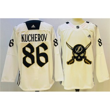 Men's Tampa Bay Lightning #86 Nikita Kucherov White Stitched Jersey Men's Tampa Bay Lightning #86 Nikita Kucherov White Stitched Jersey