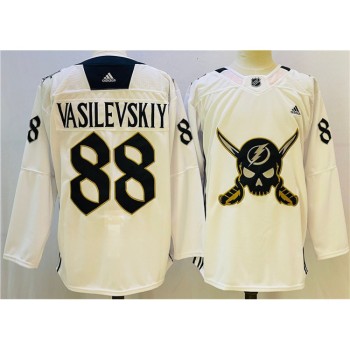 Men's Tampa Bay Lightning #88 Andrei Vasilevskiy White Stitched Jersey Men's Tampa Bay Lightning #88 Andrei Vasilevskiy White Stitched Jersey